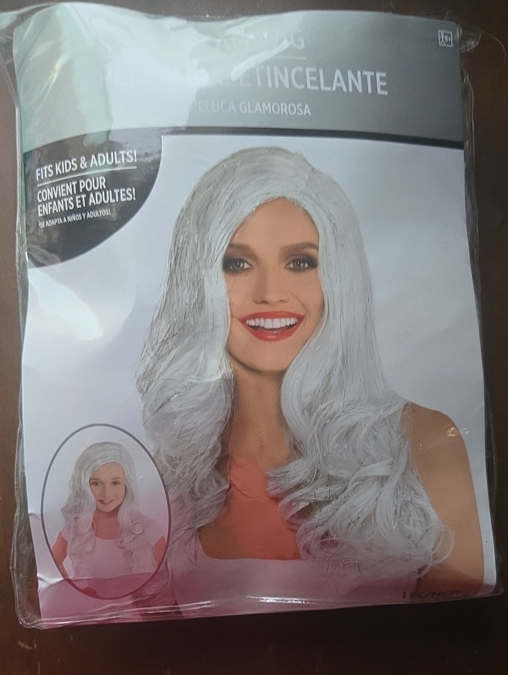 Party City Silver Long Wavy Women's Wig